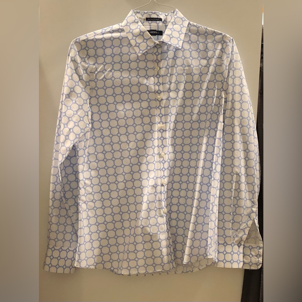 Lands' End Women’s Size 10 Tall No Iron Supima Cotton Blouse